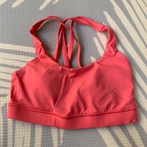 Lululemon sports bra, coral color, NWOT, size 4